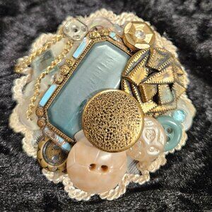 Vintage Circular Button Brooch